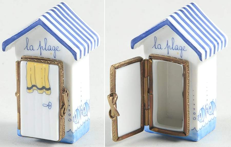 Limoges Boxes La Plage-Beach Changing Hut - No Box by Parry Vieille-1