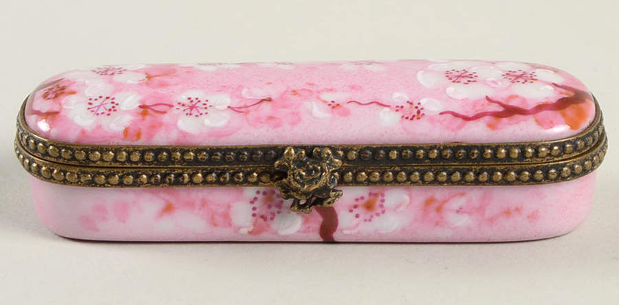 Limoges Boxes Cherry Blossom Oblong Case - No Box by Parry Vieille-1