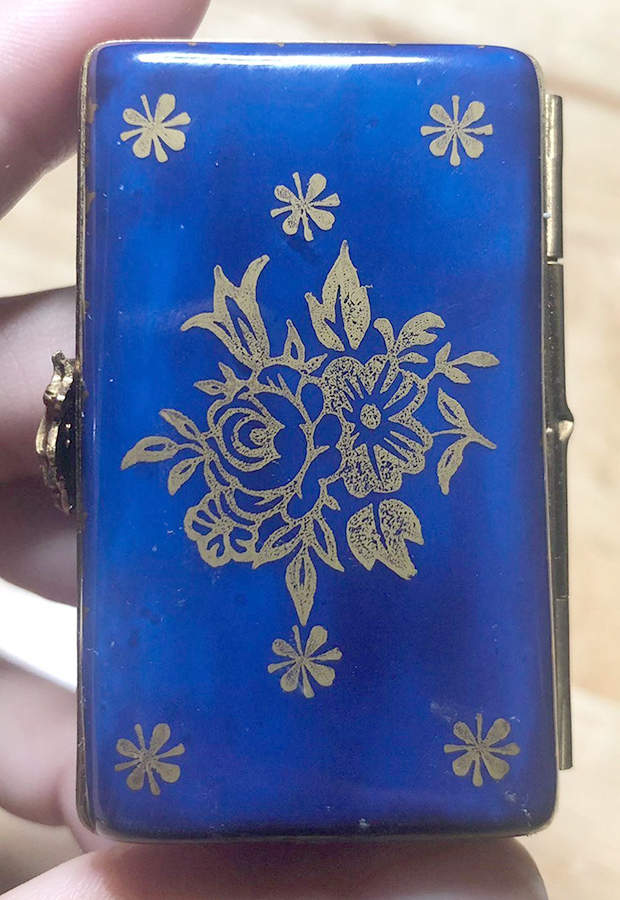 Limoges Boxes Cobalt,Gold Floral - No Box by Parry Vieille-1