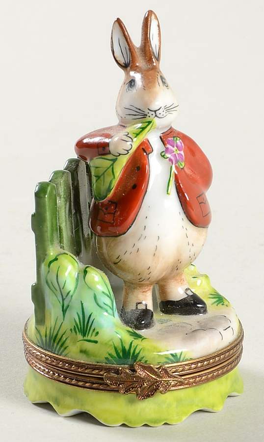 Limoges Boxes Peter Rabbit Eating Lettuce Leaf - No Box by Parry Vieille-1