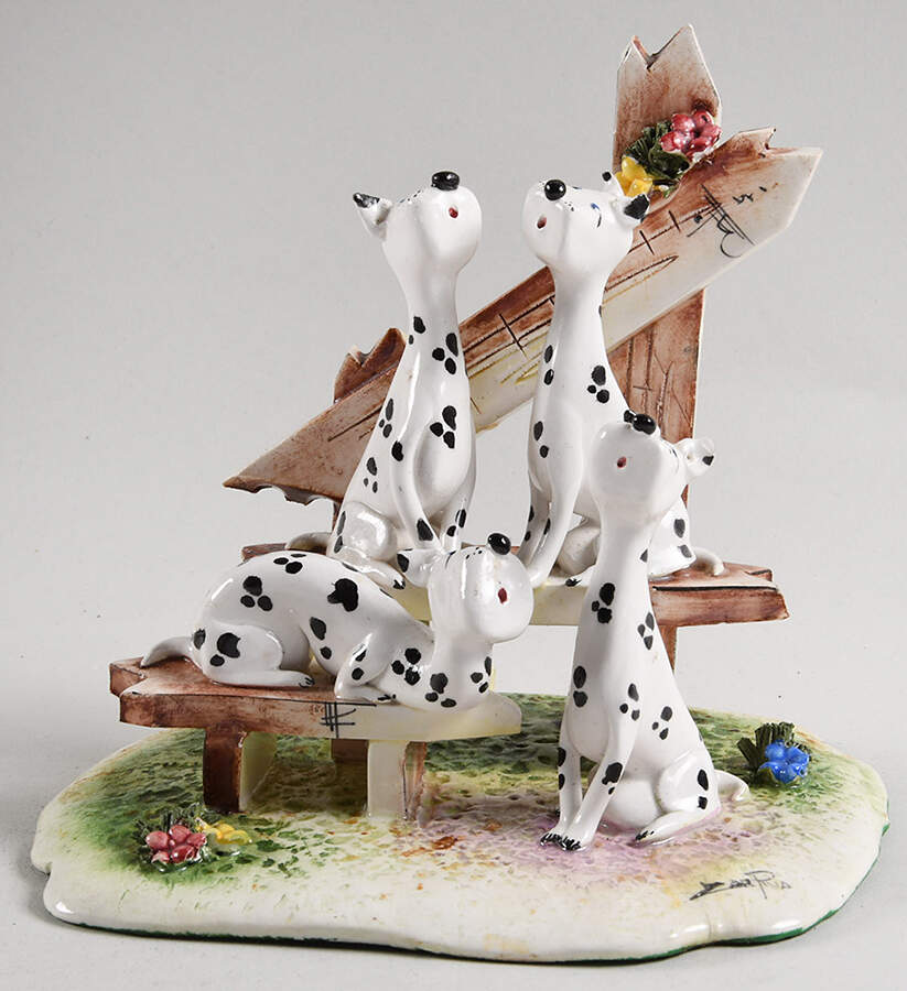 Lino Zampiva Figurines Dalmations Singing - No Box by Pastelceramica-1