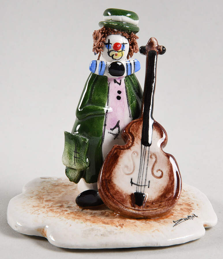 Lino Zampiva Figurines Clown With Cello - Boxed by Pastelceramica-1