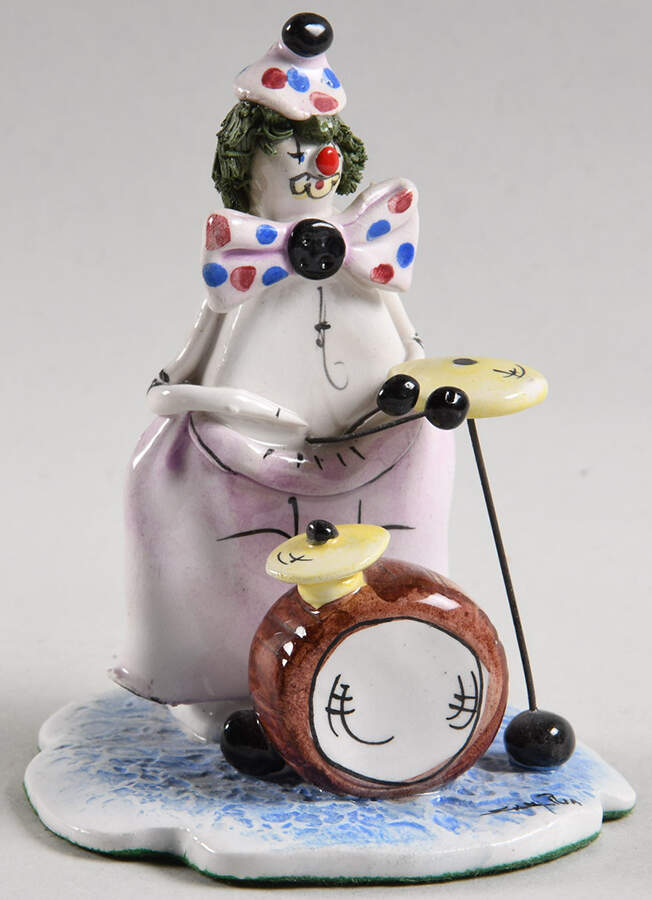 Lino Zampiva Figurines Clown - Drummer - Boxed by Pastelceramica-1