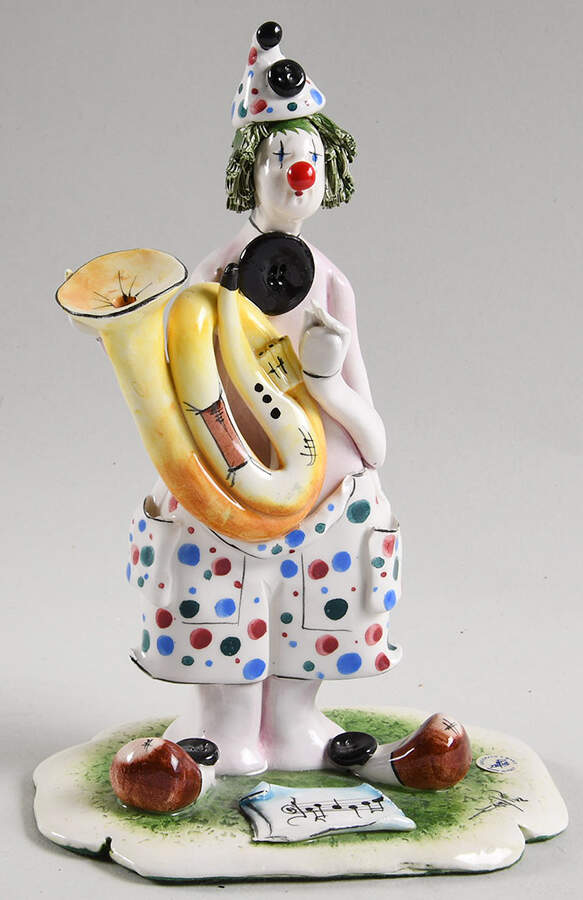 Lino Zampiva Figurines Clown With Tuba - Boxed by Pastelceramica-1