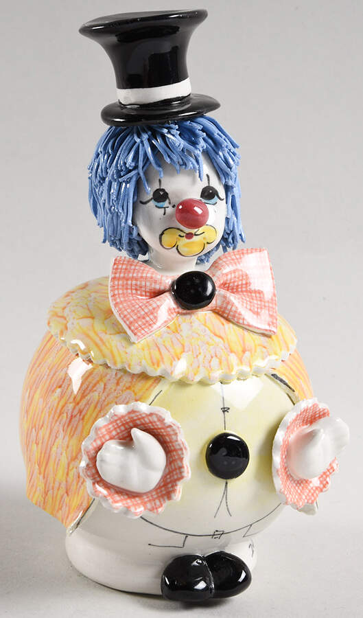 Lino Zampiva Figurines Clown Yellow - Round Mignon - Boxed by Pastelceramica-1