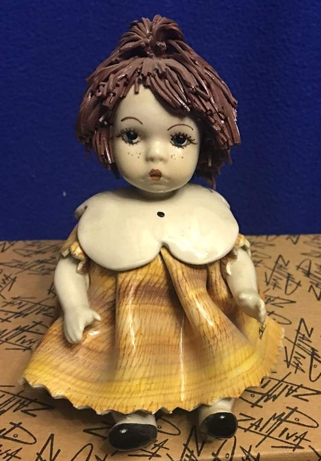 Lino Zampiva Figurines Little Doll Orange - No Box by Pastelceramica-1