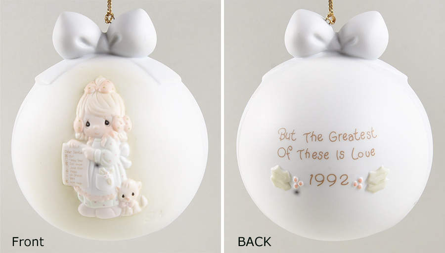 Masterpiece Ball Ornament But The Greatest Of These Is L-No Base - No Box by Precious Moments-1
