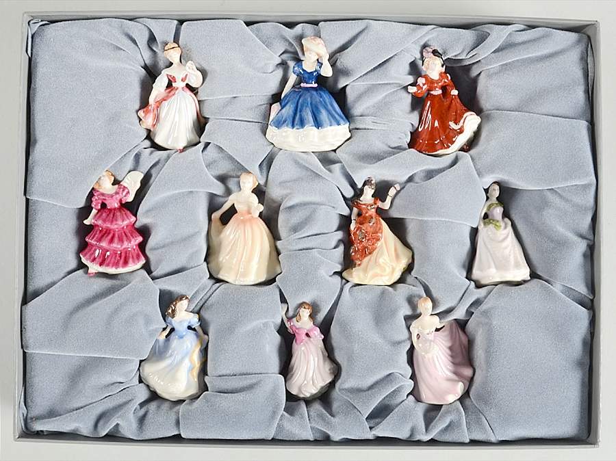 Royal Doulton Pretty Ladies-Tiny Box Set Of 10 Figurines - Boxed by Cardew Design-1