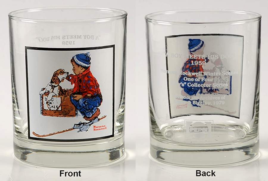 Norman Rockwell Winter Scenes A Boy Meets His Dog - No Box by Pepsi Cola-1