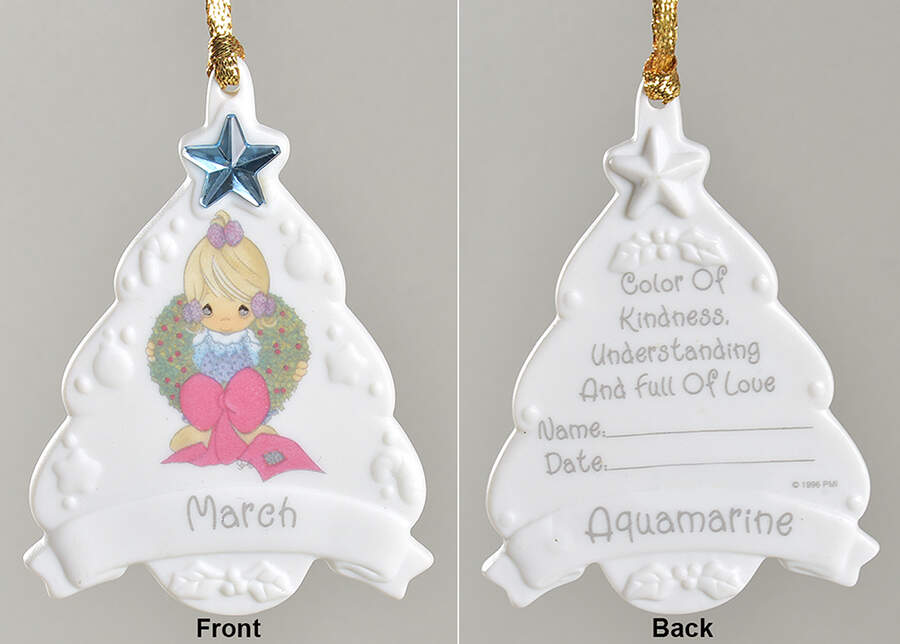 Birthstone Ornaments March - Boxed by Precious Moments-1