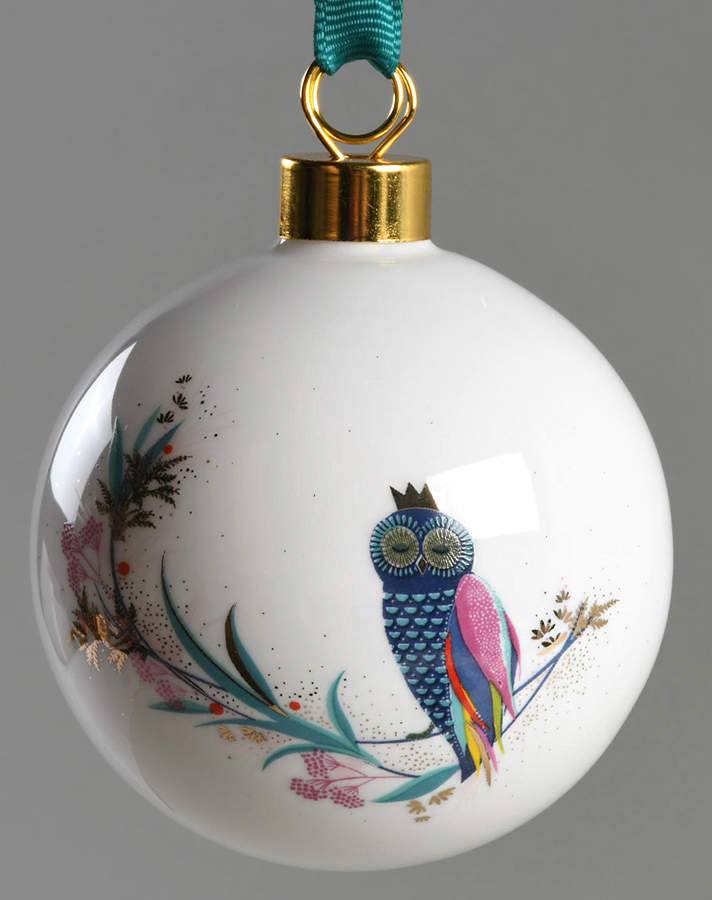 Sara Miller Ornament Festive Owl - No Box by Portmeirion-1