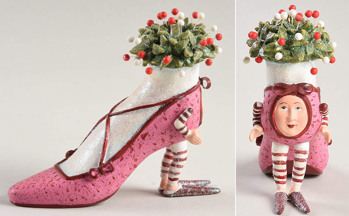 Krinkles Ornaments (Resin) Pink Shoe Man - Boxed by Patience Brewster-1