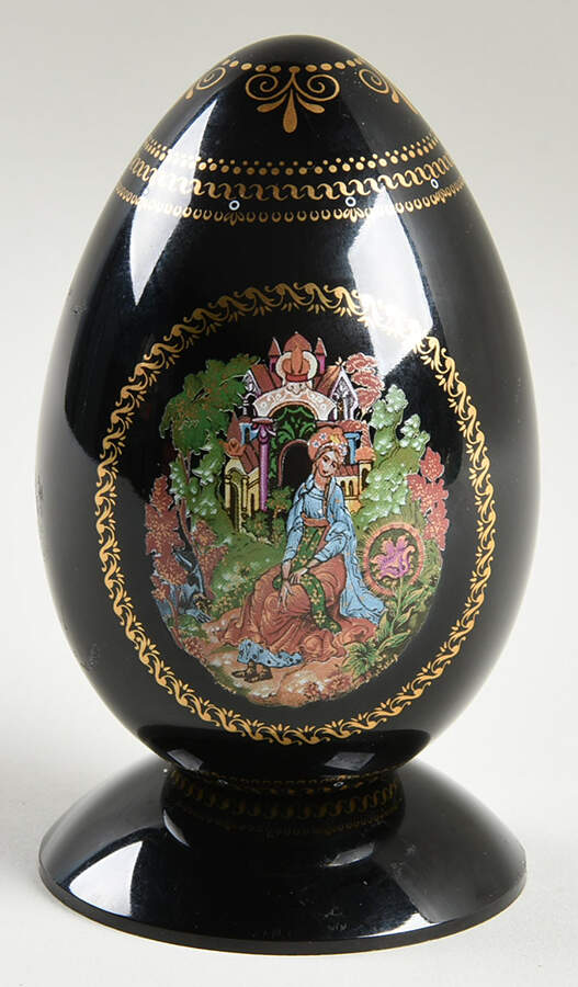 Russian Fairytale Egg The Scarlett Flower - No Box by Palekh Art Studios-1