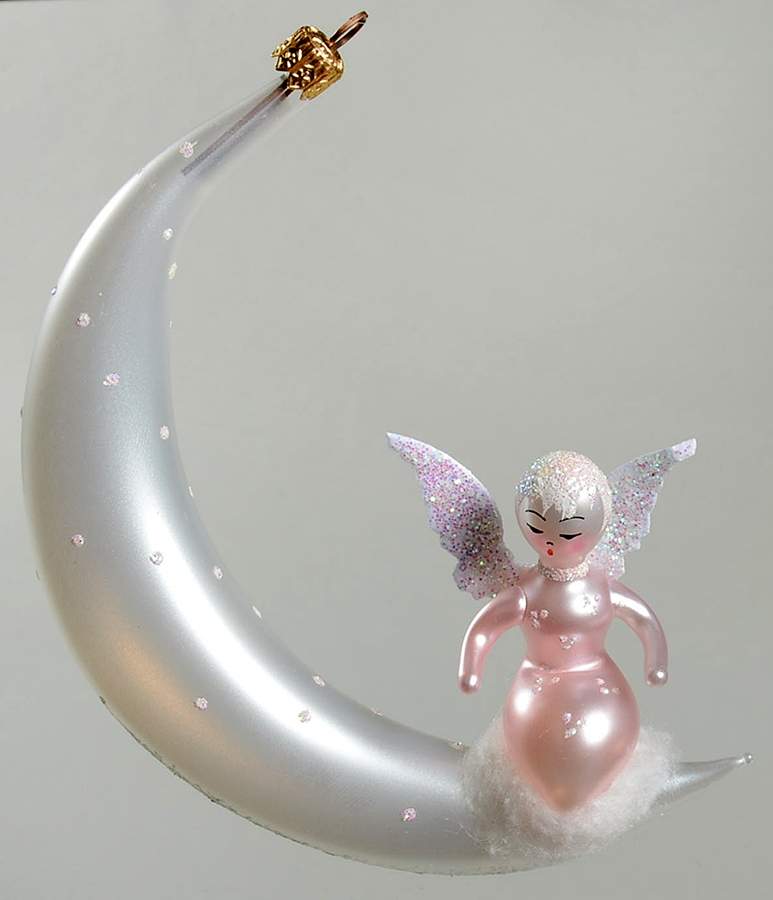 Angel (Italian Flair) Angel On Crescent Moon - No Box by Christopher Radko-1