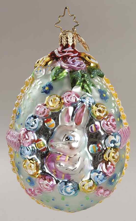 Egg (Shaped) Ornament Sugarbunny Sweets-Floral/Exclusive - No Box by Christopher Radko-1