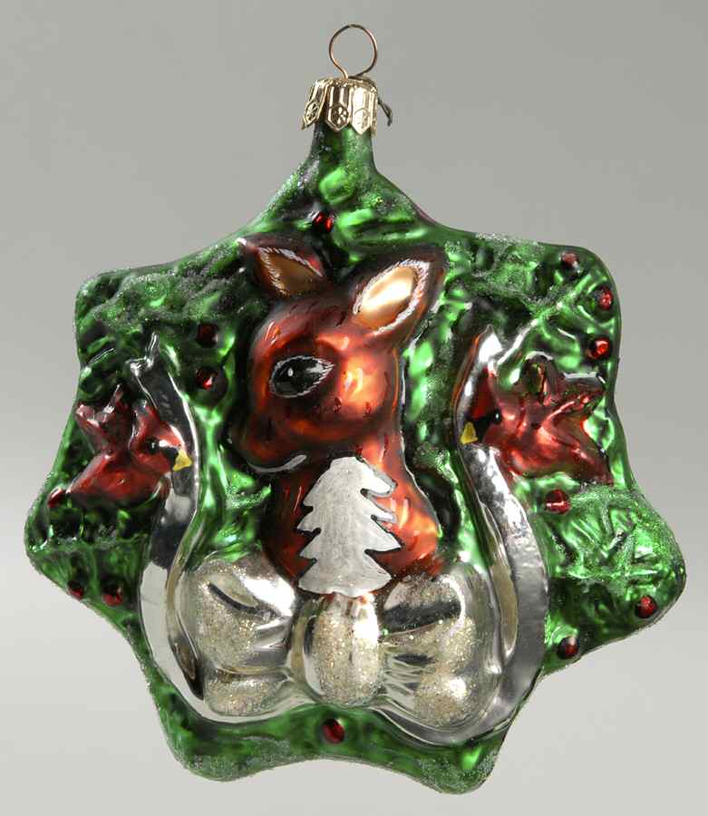 Christopher Radko Christmas Ornament Holly Deer And Bunny - No Box by Christopher Radko-1
