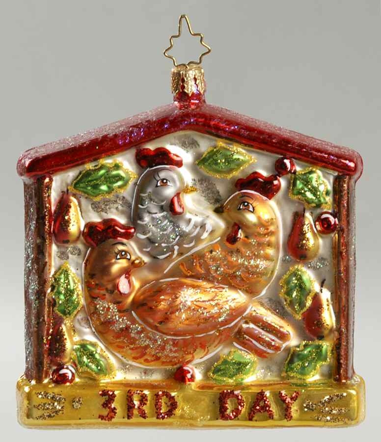 Twelve Days of Christmas 3 French Hens - No Box by Christopher Radko-1