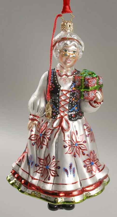 Christopher Radko Christmas Ornament Mrs Claus With Gift - No Box by Christopher Radko-1