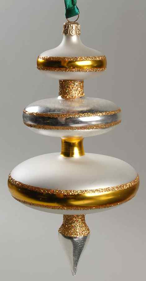Traditional Shapes Ornament Pastel Drop-Gold/Silver - No Box by Christopher Radko-1