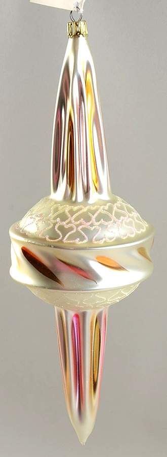 Traditional Shapes Ornament Thunderbolt-Silver/Pink - No Box by Christopher Radko-1