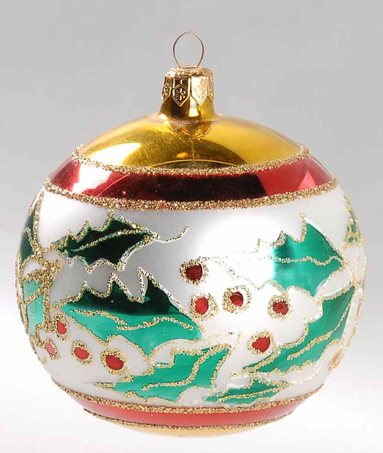 Balls Holly Ribbons - Boxed by Christopher Radko-1