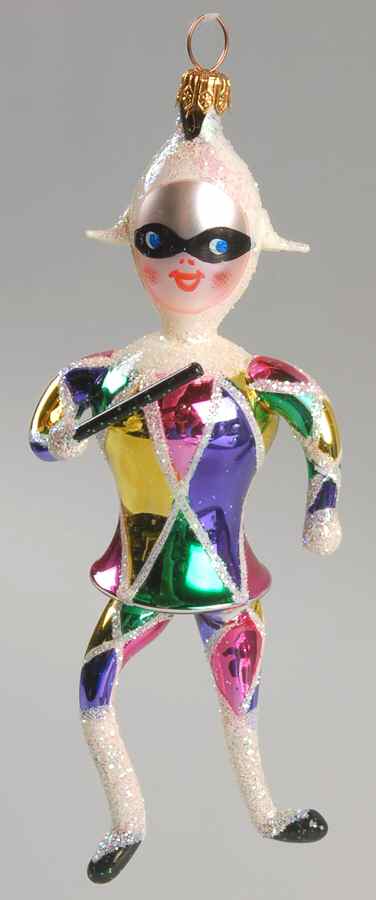 Clown & Circus (Italian Flair) Dancing Harlequin-W/ Wand-Hair Sides - No Box by Christopher Radko-1