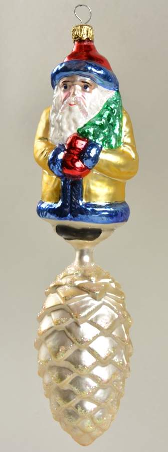 Santa with Pinecones-Trees Pinecone Santa-Silver Cone - No Box by Christopher Radko-1