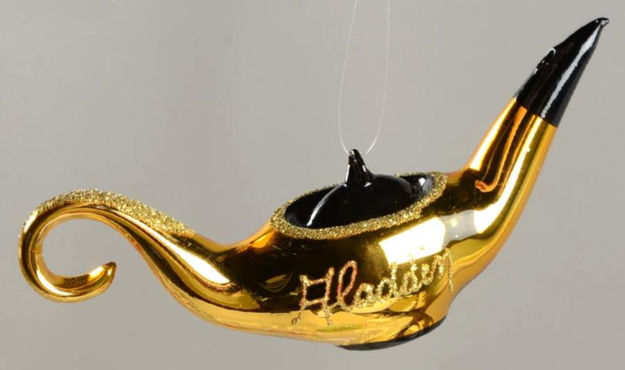Cartoons-Nursery Rhymes (Italian Flair) Aladdin's Lamp-Gold&Black - No Box by Christopher Radko-1