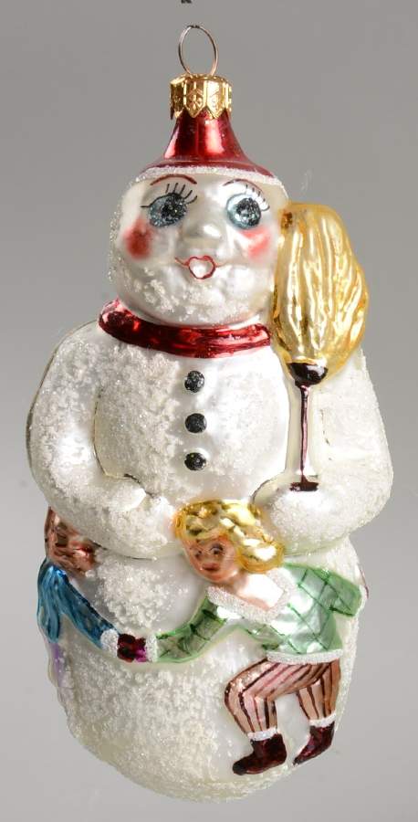 Snowmen with Broom Snow Dancing-Red Pant Man - No Box by Christopher Radko-1