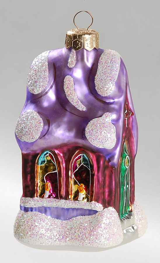 Buildings & Churches Midnight Mass-Purple/Red Building - No Box by Christopher Radko-1