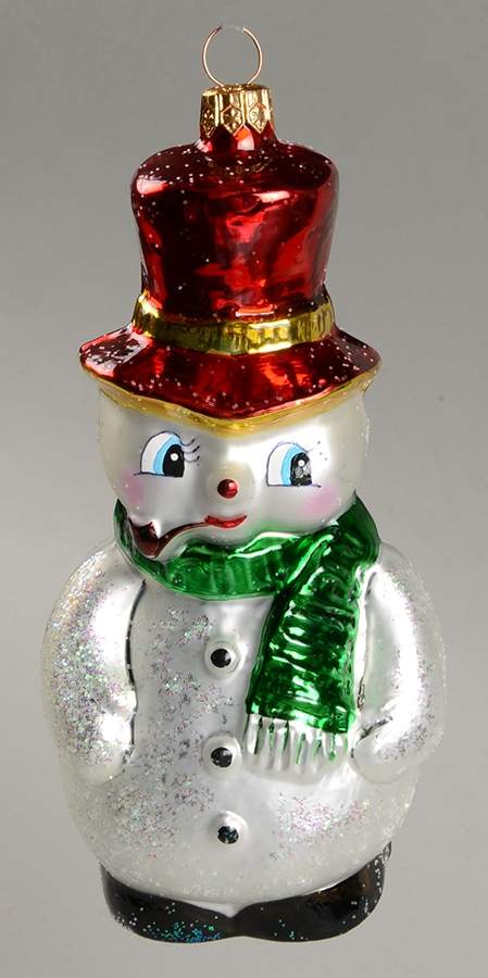 Snowmen Snow Ball-Green Scarf - No Box by Christopher Radko-1