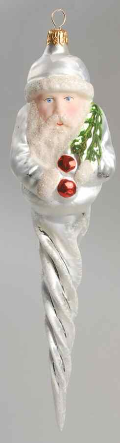 Icicles Frosted Santa-Red Mittens - No Box by Christopher Radko-1
