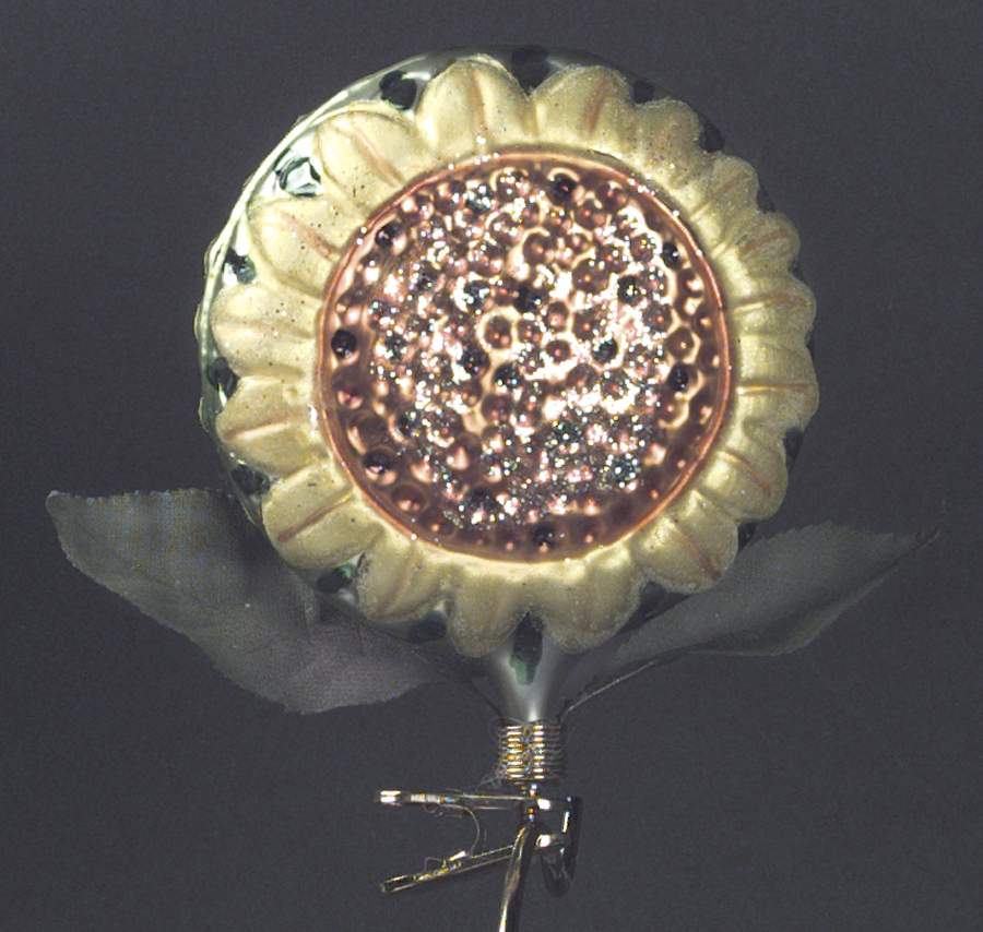 Floral-Clip on Ornament Sunflower - No Box by Christopher Radko-1
