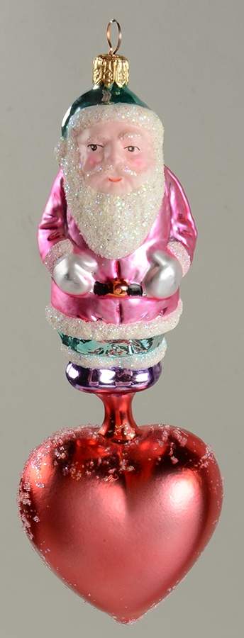 Santas Heartfelt Santa-Pink Coat - No Box by Christopher Radko-1