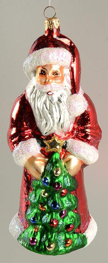 Santa with Pinecones-Trees Ruby Santa - No Box by Christopher Radko-1