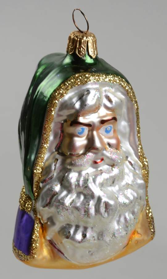 Santa-Heads Christmas Past-Green - No Box by Christopher Radko-1