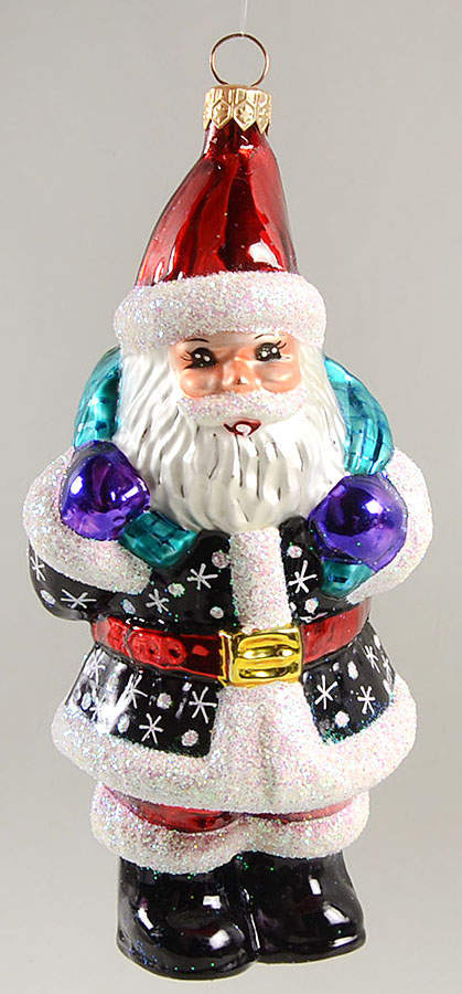Santas Glasgow Santa-Black Coat - No Box by Christopher Radko-1