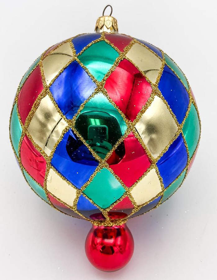 Traditional Shapes Ornament Carnival Harlequin - No Box by Christopher Radko-1