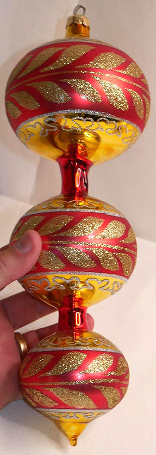 Traditional Shapes Ornament Corinthian-Red/Gold - No Box by Christopher Radko-1