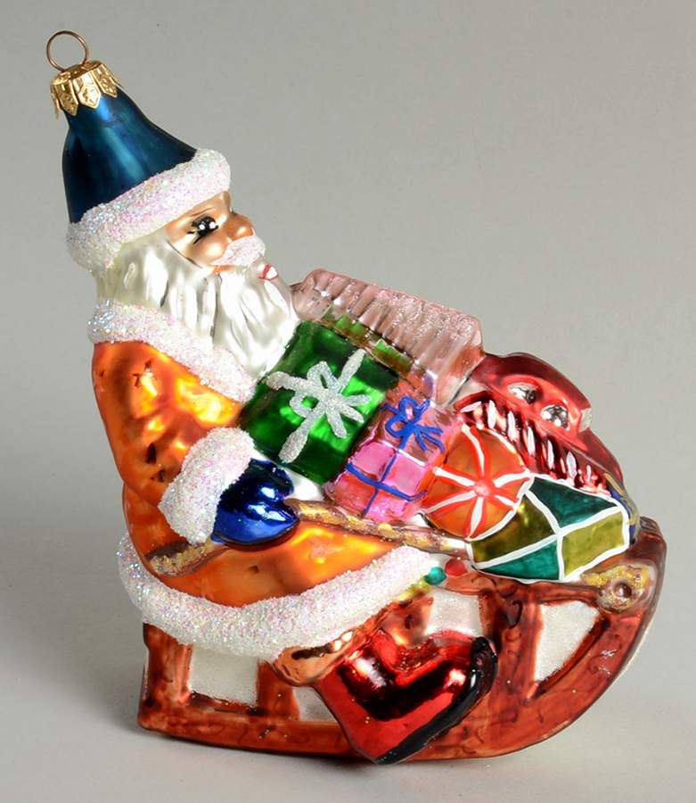 Santa with Sleigh Sleddin To My House - No Box by Christopher Radko-1