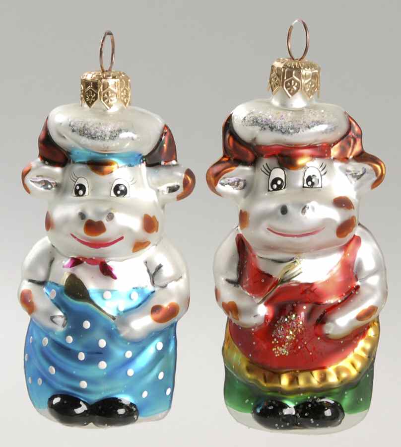Animals Chow Cows (Set Of 2) - No Box by Christopher Radko-1