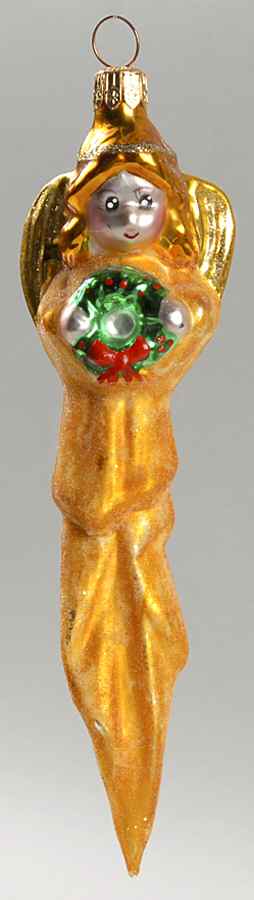 Angel Ornaments (Blown Glass) Little Wreath Angels-Gold - No Box by Christopher Radko-1