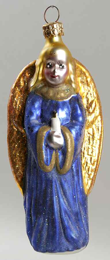 Angel Ornaments (Blown Glass) Angel Light-Blue - No Box by Christopher Radko-1