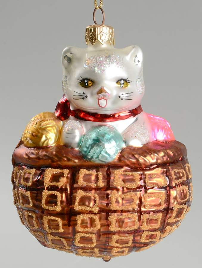 Cats & Kittens Kitty Basket - No Box by Christopher Radko-1