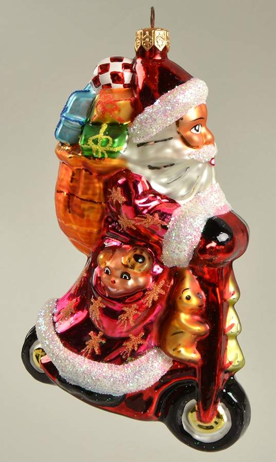 Santa's Transportation Scooting Star-Red - No Box by Christopher Radko-1