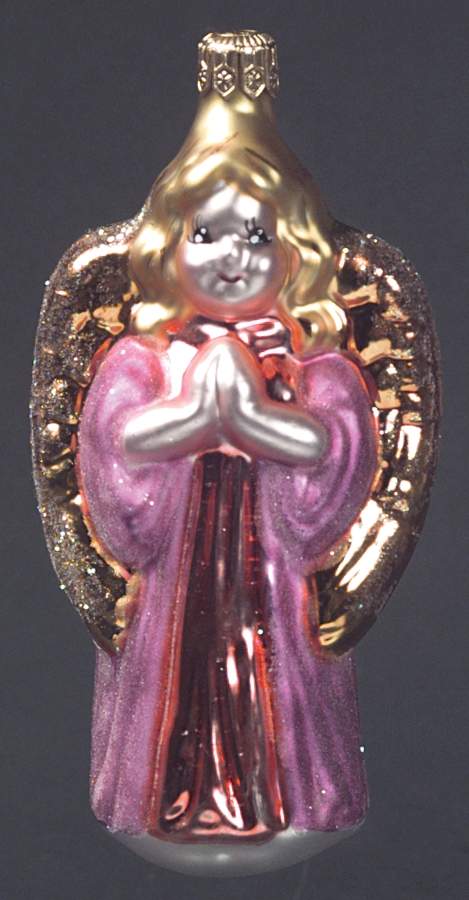 Angel Ornaments (Blown Glass) Sweetheart Angels-Pink - No Box by Christopher Radko-1