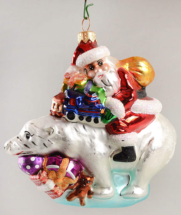 Santas Riding Bearback - No Box by Christopher Radko-1