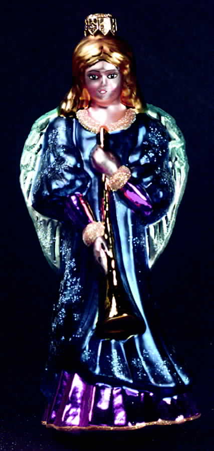 Angel Ornaments (Blown Glass) Grand Heavenly Triumph-Blue/Purple - No Box by Christopher Radko-1