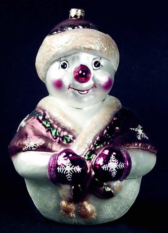 Snowmen Jolly Wrap-Purple - No Box by Christopher Radko-1