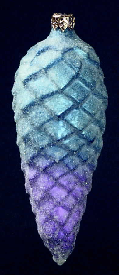 Trees & Pinecones Candy Cone-Blue - No Box by Christopher Radko-1